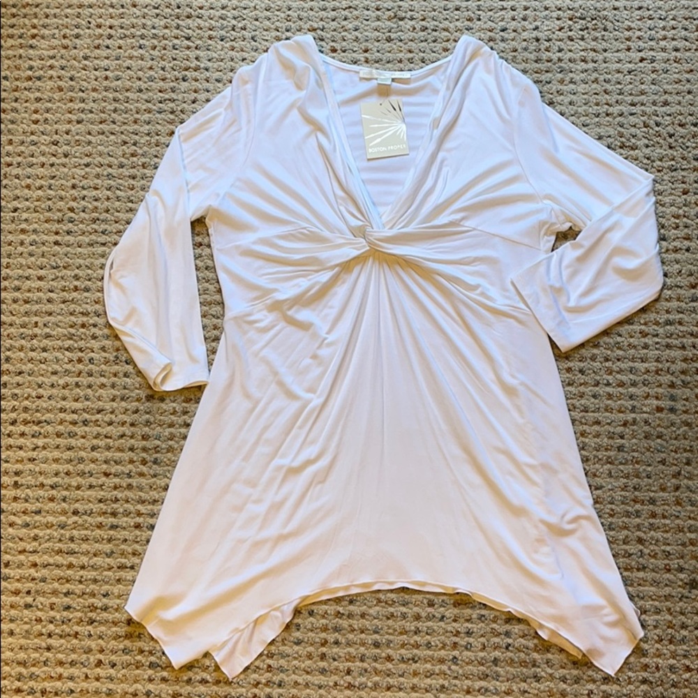 Boston proper white not baby doll tunic